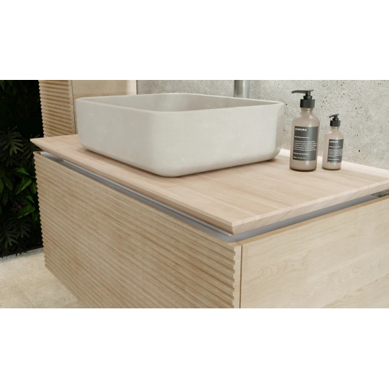 Тумба с раковиной JORNO Karat 100, с подсветкой, светлый бук