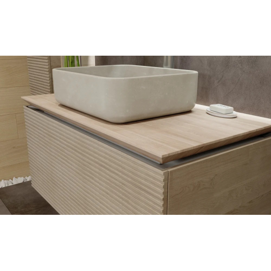 Тумба с раковиной JORNO Karat 100, с подсветкой, светлый бук