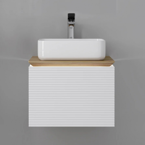 Тумба с раковиной JORNO Karat 60, с подсветкой, белая