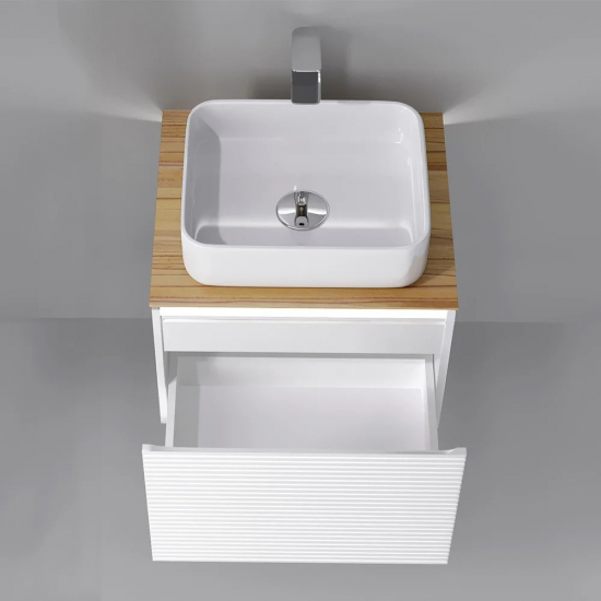 Тумба с раковиной JORNO Karat 60, с подсветкой, белая