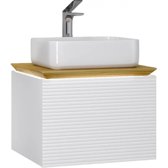 Тумба с раковиной JORNO Karat 60, с подсветкой, белая