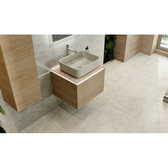 Тумба с раковиной JORNO Karat 60, с подсветкой, светлый бук