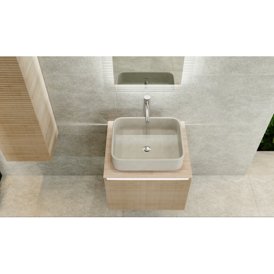Тумба с раковиной JORNO Karat 60, с подсветкой, светлый бук