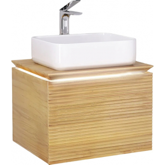 Тумба с раковиной JORNO Karat 60, с подсветкой, светлый бук