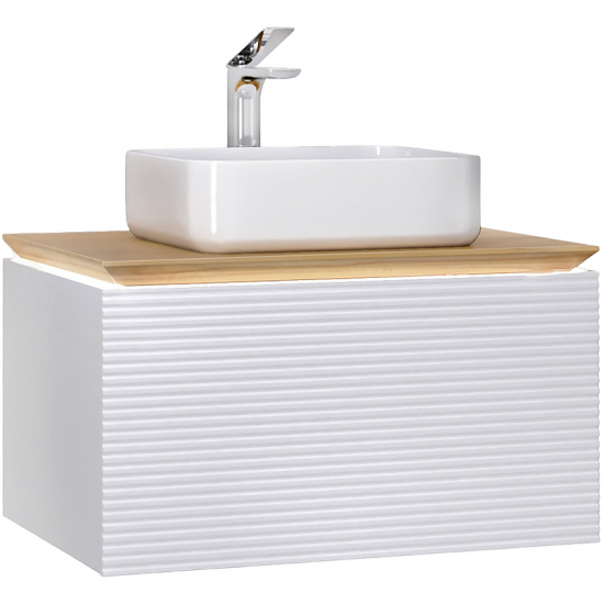 Тумба с раковиной JORNO Karat 80, с подсветкой, белая