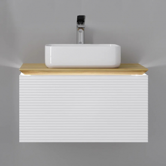 Тумба с раковиной JORNO Karat 80, с подсветкой, белая