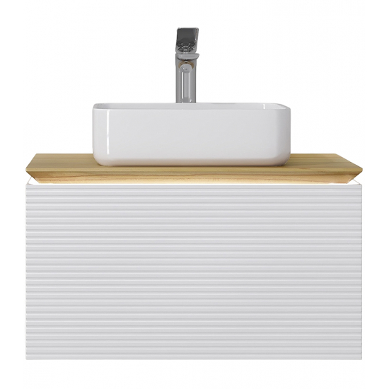 Тумба с раковиной JORNO Karat 80, с подсветкой, белая