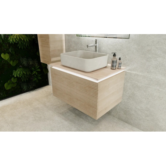 Тумба с раковиной JORNO Karat 80, с подсветкой, светлый бук