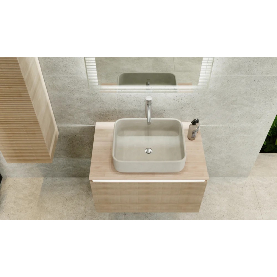 Тумба с раковиной JORNO Karat 80, с подсветкой, светлый бук