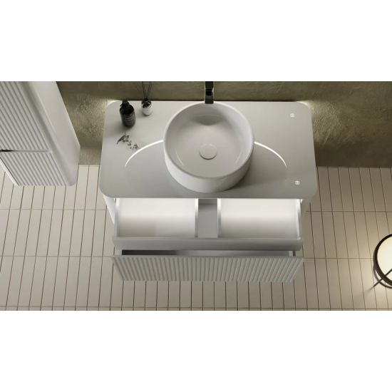Тумба с раковиной JORNO Lumino 100 белая