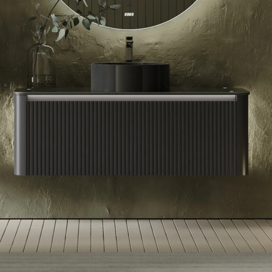 Тумба с раковиной JORNO Lumino 120 антрацит