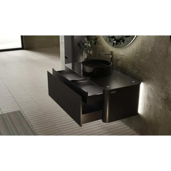 Тумба с раковиной JORNO Lumino 120 антрацит