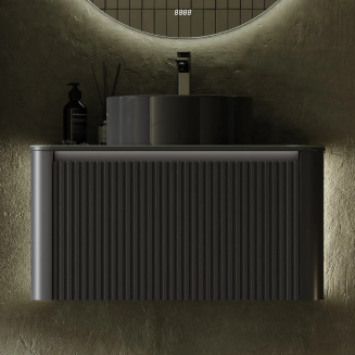 Тумба с раковиной JORNO Lumino 80 антрацит