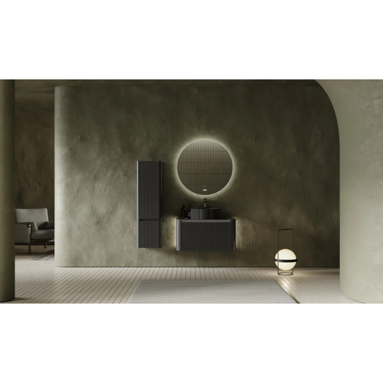 Тумба с раковиной JORNO Lumino 80 антрацит