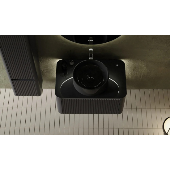 Тумба с раковиной JORNO Lumino 80 антрацит