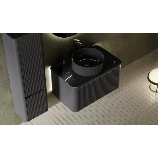Тумба с раковиной JORNO Lumino 80 антрацит