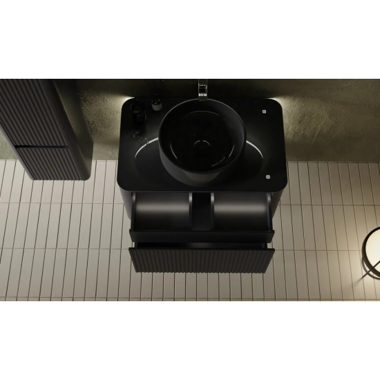 Тумба с раковиной JORNO Lumino 80 антрацит