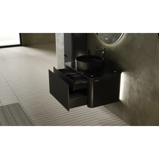 Тумба с раковиной JORNO Lumino 80 антрацит