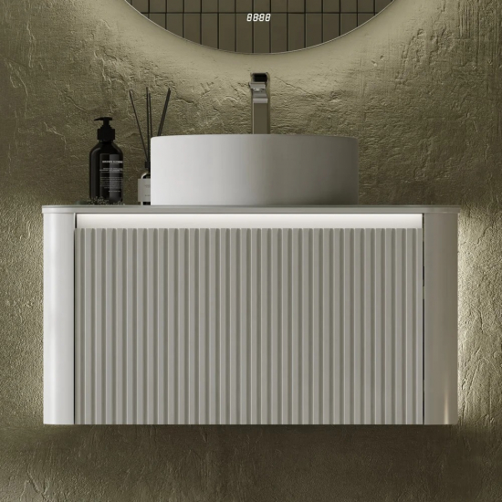 Тумба с раковиной JORNO Lumino 80 белая