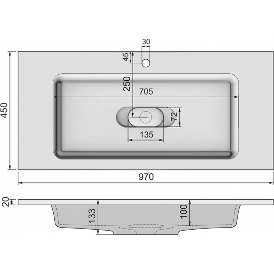 Тумба с раковиной JORNO Modul 100