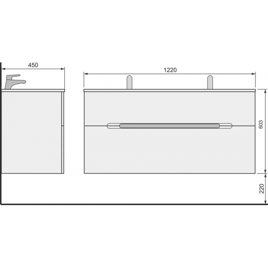 Тумба с раковиной JORNO Modul 120