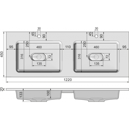 Тумба с раковиной JORNO Modul 120