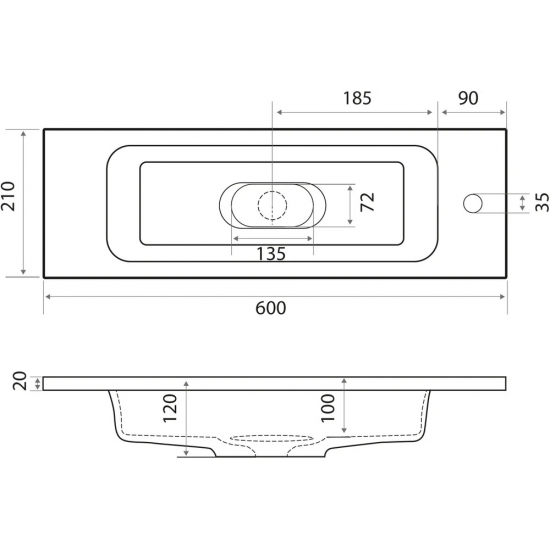 Тумба с раковиной JORNO Modul 60
