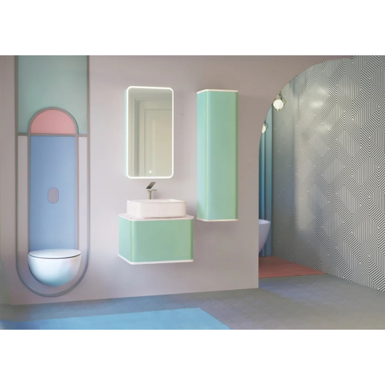 Тумба с раковиной JORNO Pastel 58 бирюзовый бриз