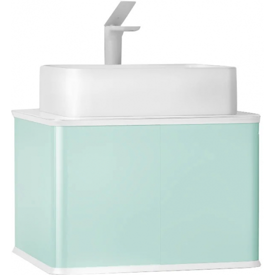Тумба с раковиной JORNO Pastel 58 бирюзовый бриз