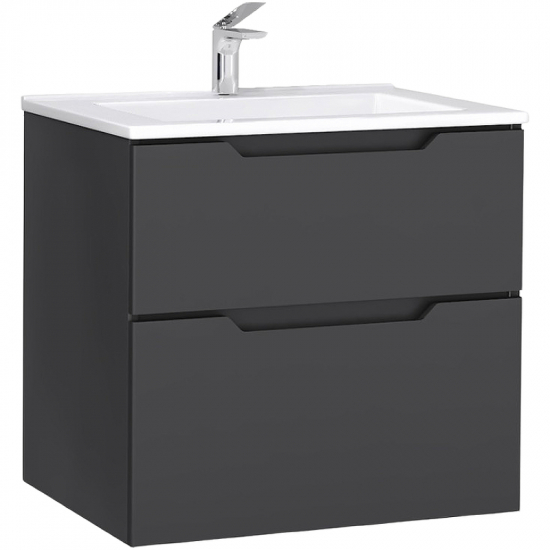 Тумба с раковиной JORNO Slide 65, антрацит