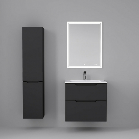 Тумба с раковиной JORNO Slide 65, антрацит