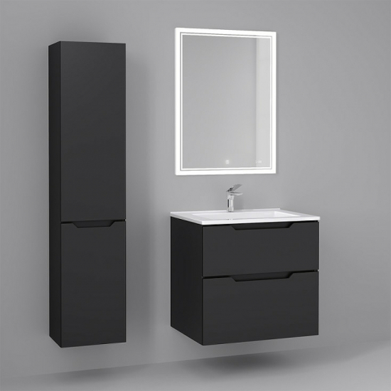 Тумба с раковиной JORNO Slide 65, антрацит