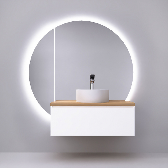 Тумба с раковиной JORNO Solis 100, подвесная, раковина MLN-7050H