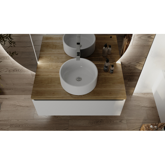 Тумба с раковиной JORNO Solis 100, подвесная, раковина MLN-7050H