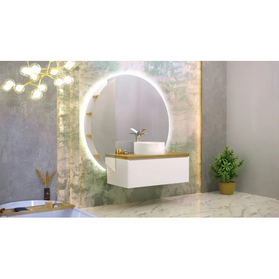 Тумба с раковиной JORNO Solis 100, подвесная, раковина MLN-7078A