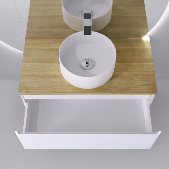 Тумба с раковиной JORNO Solis 100, подвесная, раковина MLN-7078A