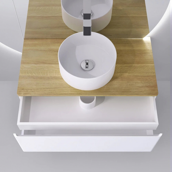 Тумба с раковиной JORNO Solis 100, подвесная, раковина MLN-7078A