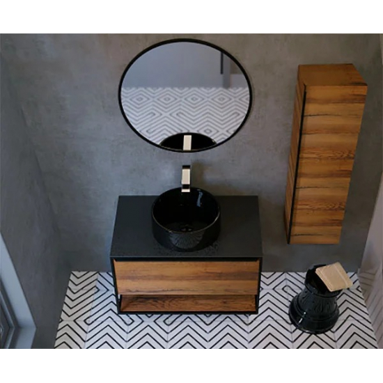 Тумба с раковиной JORNO Steal 90