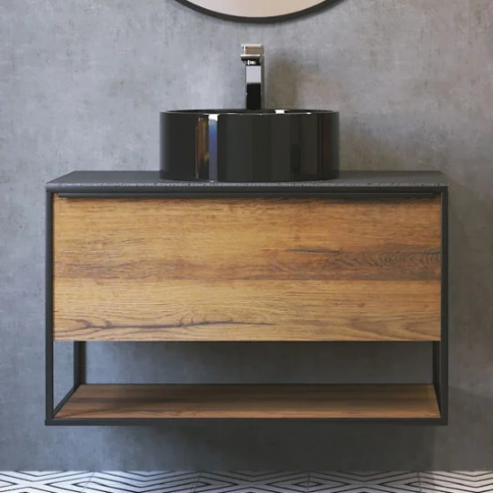 Тумба с раковиной JORNO Steal 90