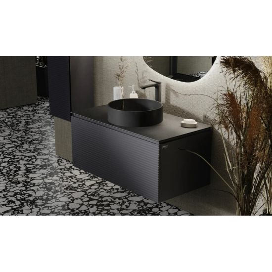 Тумба с раковиной JORNO Stone 100 антрацит