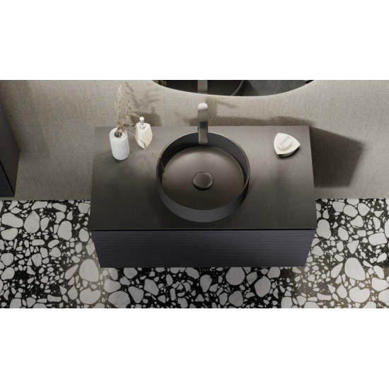 Тумба с раковиной JORNO Stone 100 антрацит