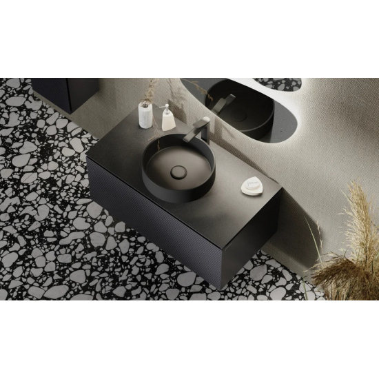 Тумба с раковиной JORNO Stone 100 антрацит