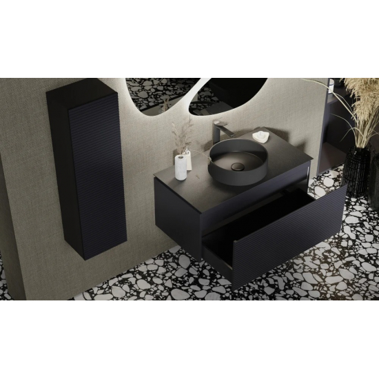 Тумба с раковиной JORNO Stone 100 антрацит