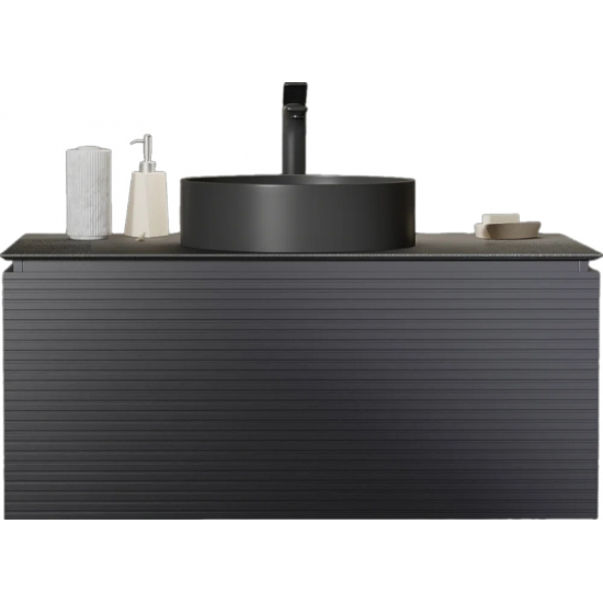 Тумба с раковиной JORNO Stone 100 антрацит