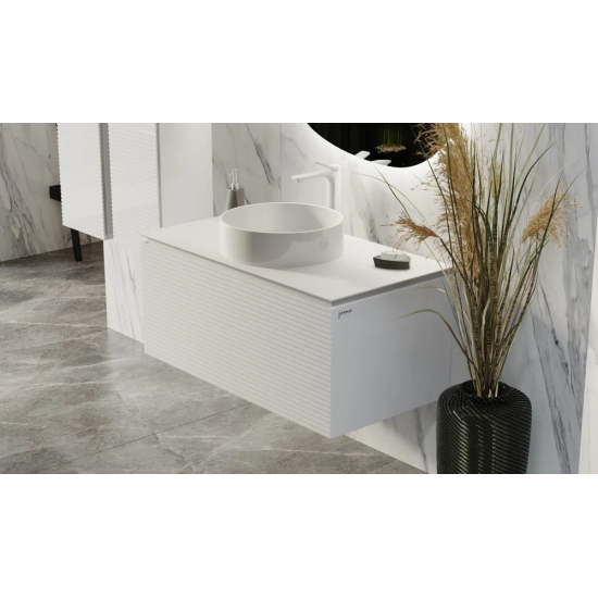 Тумба с раковиной JORNO Stone 100 белая