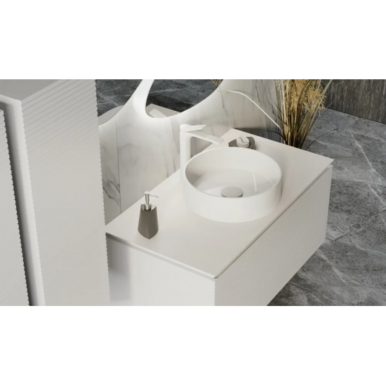 Тумба с раковиной JORNO Stone 100 белая