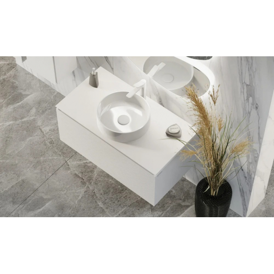 Тумба с раковиной JORNO Stone 100 белая