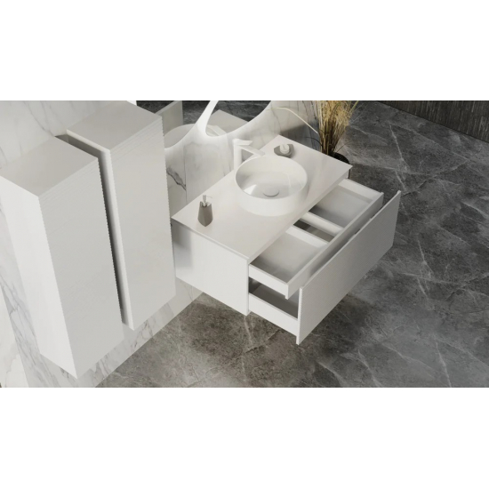 Тумба с раковиной JORNO Stone 100 белая