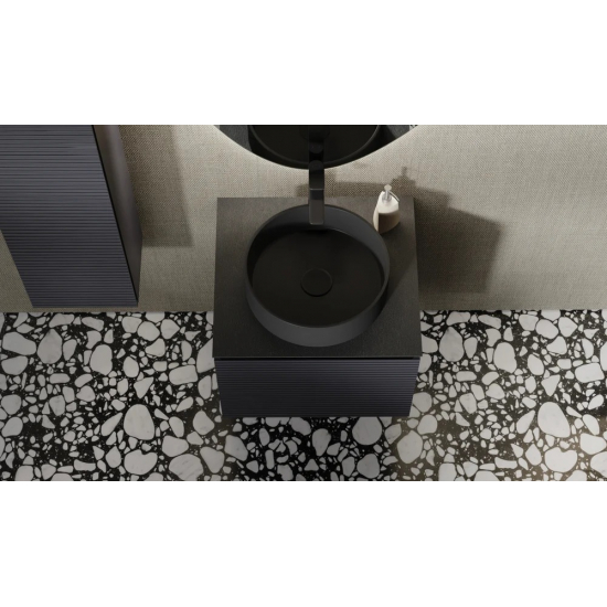 Тумба с раковиной JORNO Stone 60 антрацит