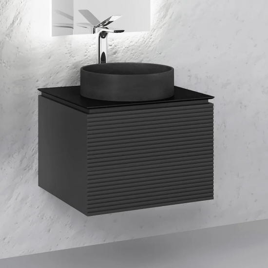 Тумба с раковиной JORNO Stone 60 антрацит